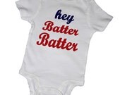 HEY BATTER BATTER Bodysuits,Tees, Homerun, Allstar, World Series, Bat, Glove, Infant, Newborn, Baby Shower, Party Favor