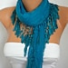 Teal Scarf -  Cowl Scarf  Shawl Scarf Cotton Scarf - fatwoman