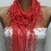 BIG SALE Amaranth Scarf  - Cotton  Scarf - Cowl Scarf - Shawl with Lace Edge   -