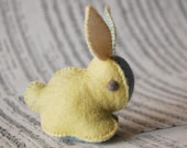 Pastel Colors Felted BUNNY RABBIT TOY - Handmade Felt Unique Small Soft Sculpture Pure Wool