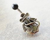 Brass Anchor Belly Button Ring Jewelry
