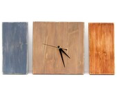 Wooden wall clock, Natural, grey, driftwood, yew, minimal decor, modern