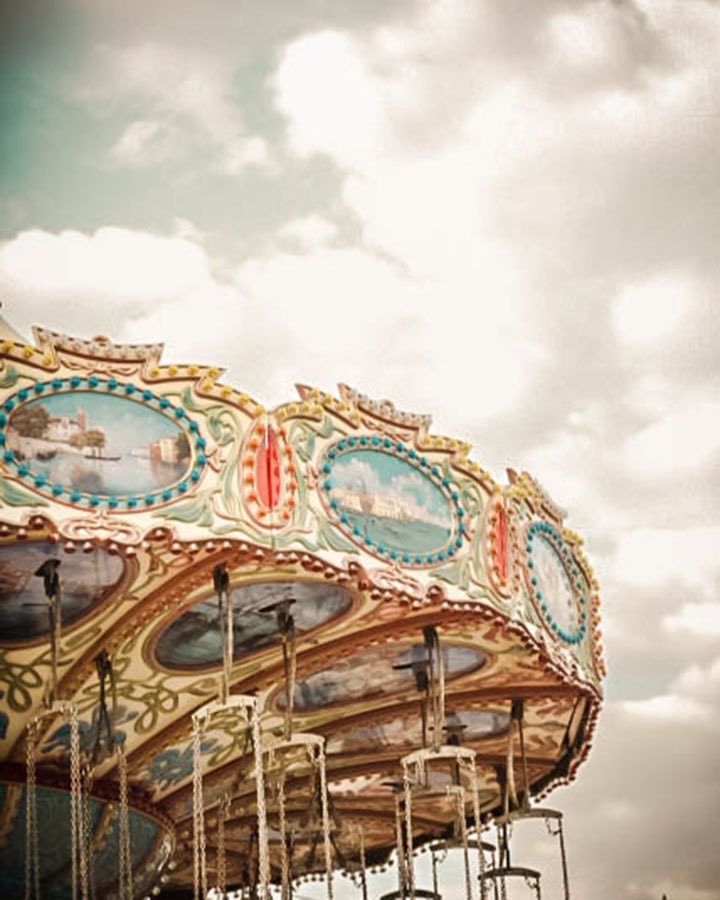 Going In Circles - Carousel, Fun, Fair, Carnival Ride, Fine Art Photography 8 x 10 Giclee Print /  Wall Art, Office, Gift Under 50