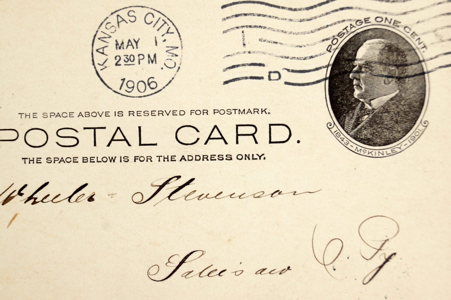 Vintage / Antique Post Card from WM Volker & Co. (c.1906) - Paper Ephemera, Scrapbook/Journal Supply, Altered Art, Mixed Media Supply