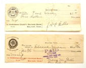 Vintage / Antique Bank Checks (c.1910s) - Paper Ephemera, Scrapbook/Journal Supply, Altered Art, Mixed Media Supply
