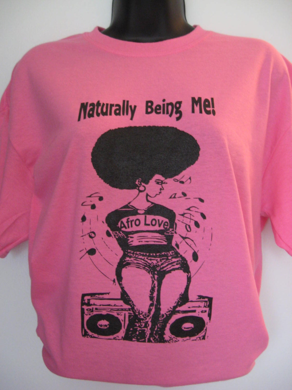 Med size Pink Naturally Being Me/Afro Love Sistaboom T shirt