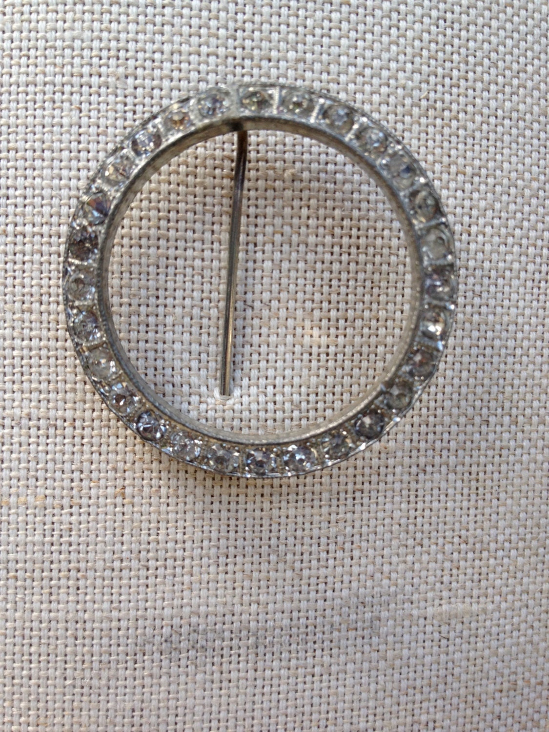 Art Deco Paste Rhinestone Brooch circa 1920s