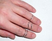 Knuckle Ring Chevron Silver Wire Stackable Adjustable Hipster Stacking Band Ring -1 Single Ring
