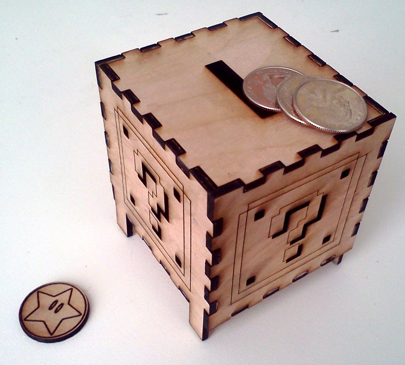 Question Block Coin Bank - Laser Cut