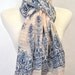 Barcelona Paisley Exotic Print Embroidered Navy Blush Pink Shawl Wrap Scarf Fashion Gift Idea Women's Fashion Accessory