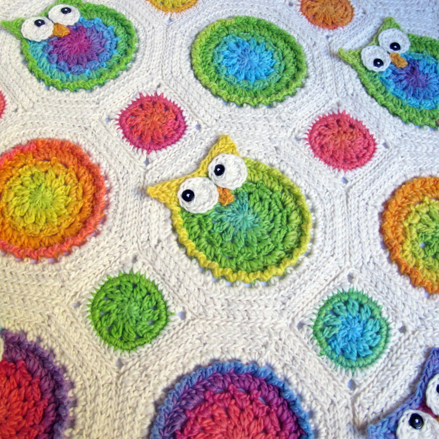 CROCHET PATTERN - Owl Obsession - a CoLorFuL owl blanket - Instant PDF Download