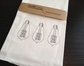 Light Bulb Kitchen Towels - Set of Two - Screen Printed Flour Sack Tea Towel