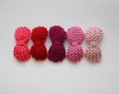 Valentine's Special: 5 knitted hair bow clip set