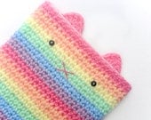 Kindle Fire Cover - Pastel Rainbow Kawaii Kitty