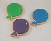 12 Balloon cookies, handmade & iced