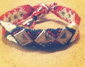 Gunmetal Black Red Pink Pinata Party Studded Friendship Bracelet