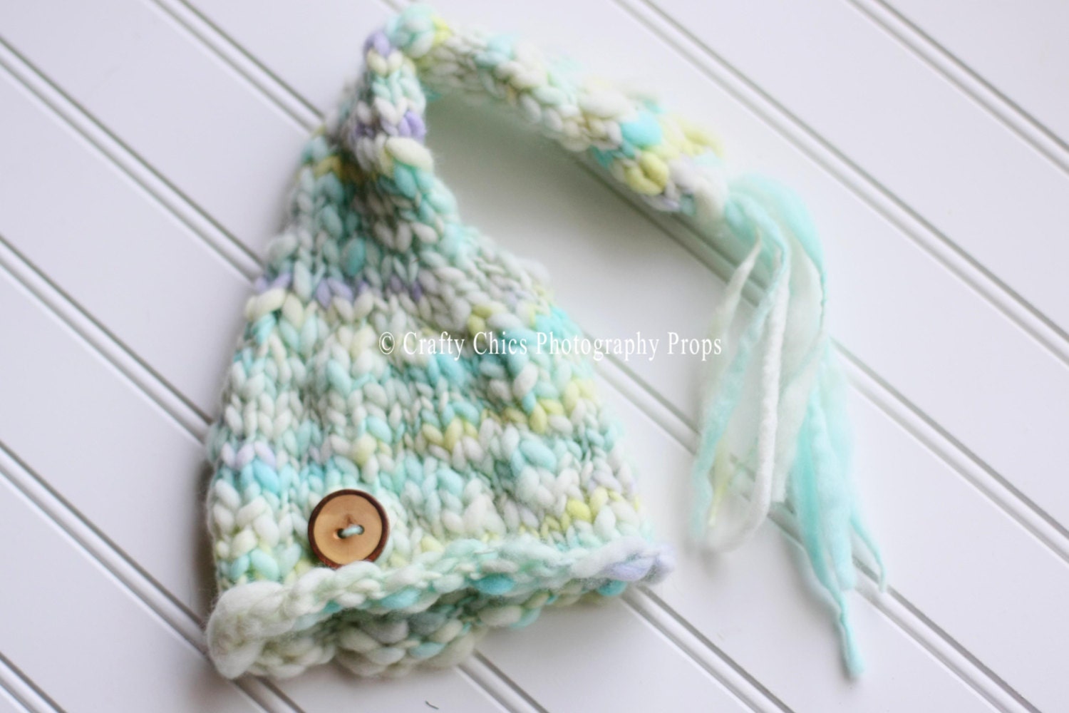 Super Soft OOAK Merino wool Sleepy Tassel Hat -  Great Newborn Photo Prop