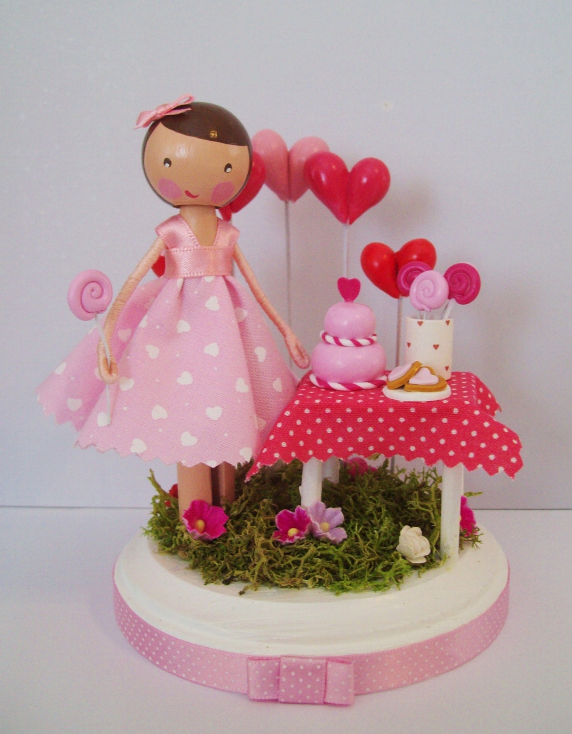 Happy heart cake topper