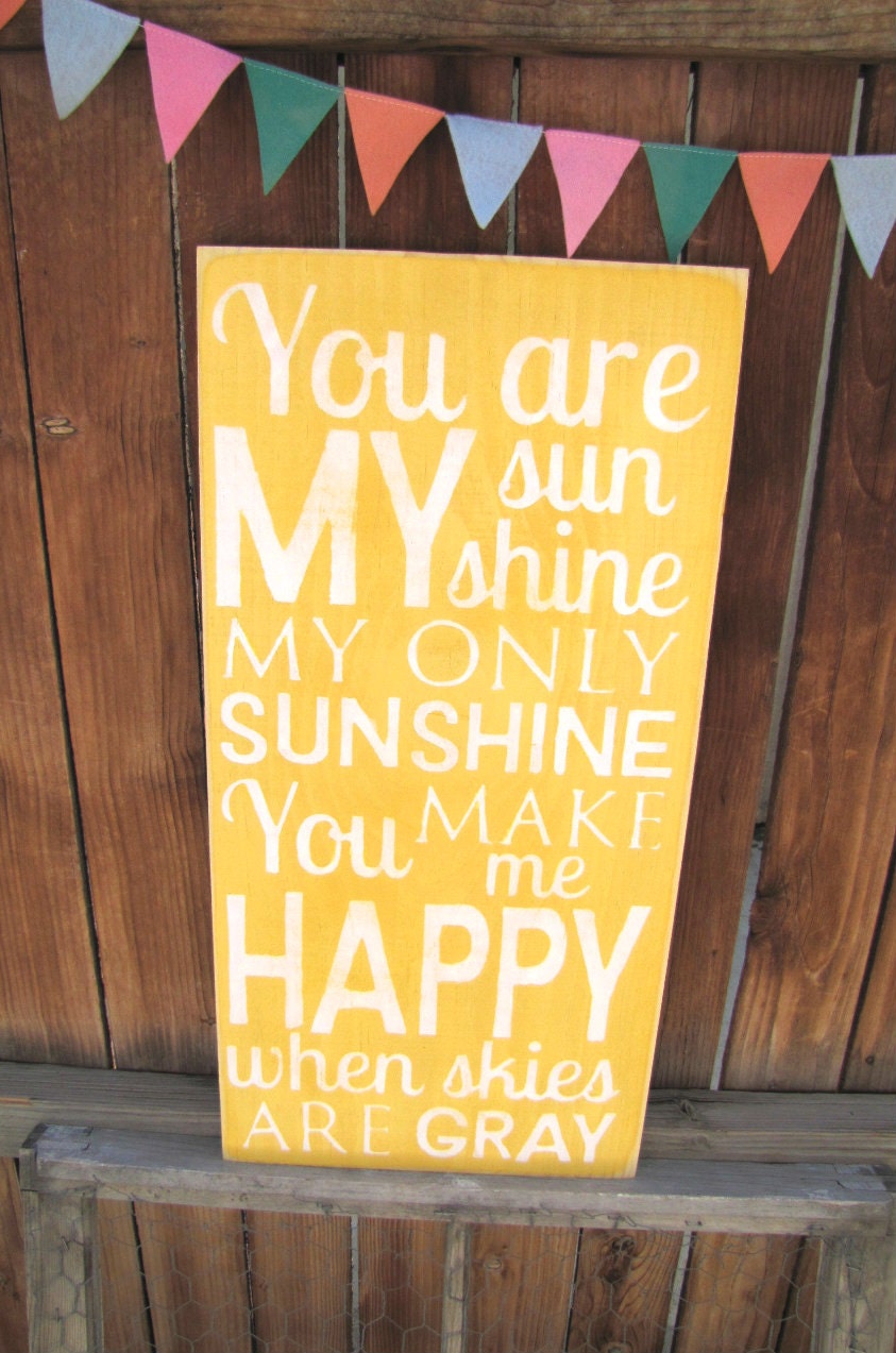 You Are My Sunshine Wooden Distressed Subway Art Sign Wall Hanging