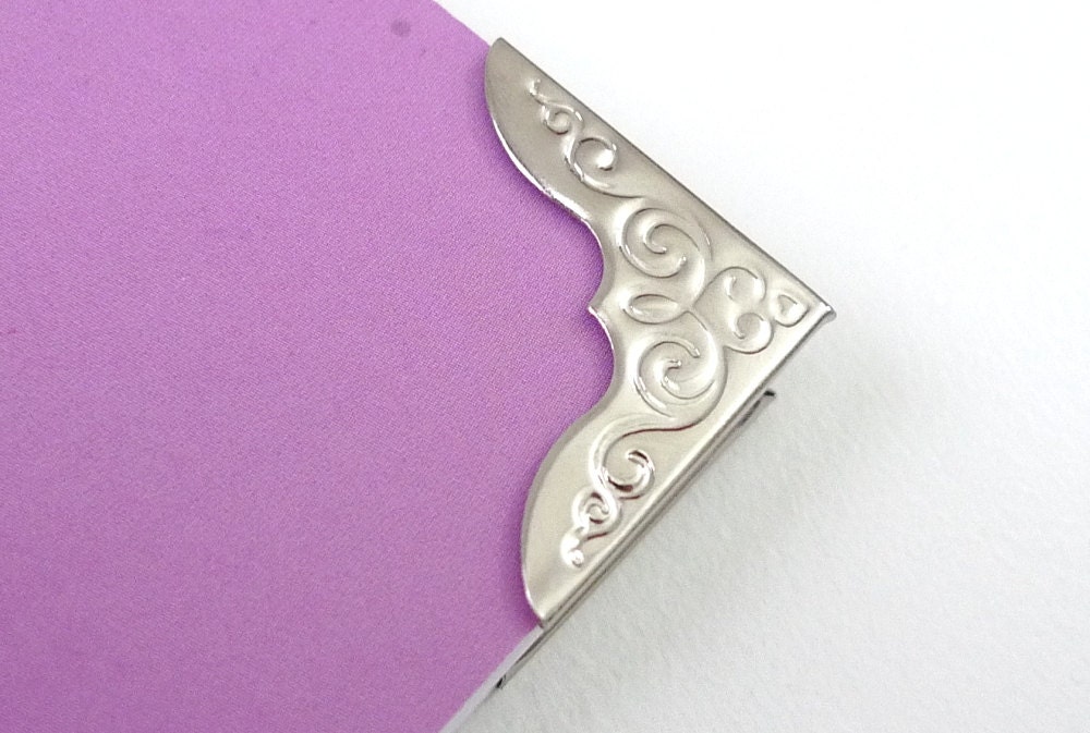 20 Large Vintage Nickel Silver Metal Book Corners - Bookbinding - Scrapbooking - Photo Album - Diary - Journal