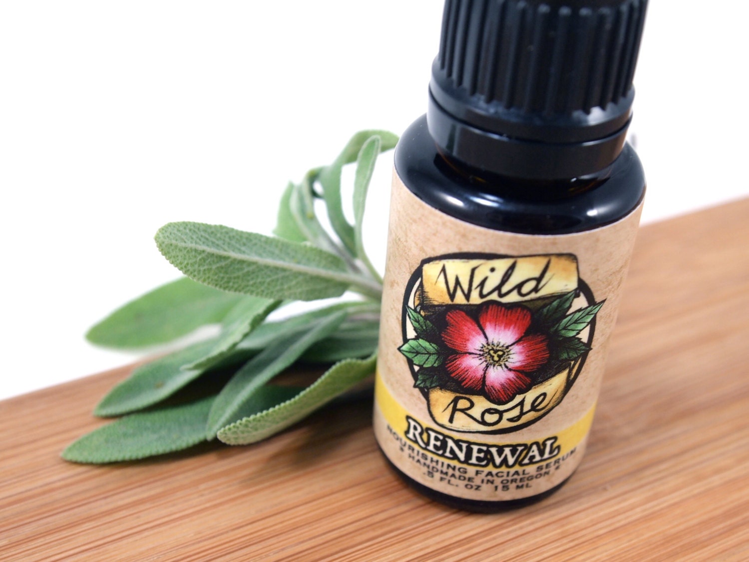 Natural Face Serum RENEWAL Skin Care Aging Rose Hip Seed Carrot Helichrysum Oil - 15ml