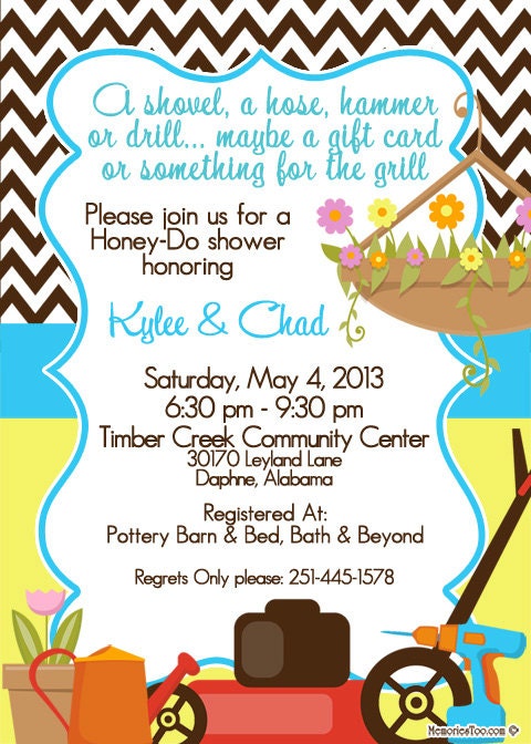 Printable Honey-Do Couples Shower Invitation
