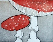 Amanita - Original Woodblock Print by Kristen Etmund