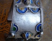 Moroccan Berber silver bracelet cuff  for Tribal fusion dance