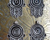 4 black Moroccan Hand of Fatima hamsa khamisa