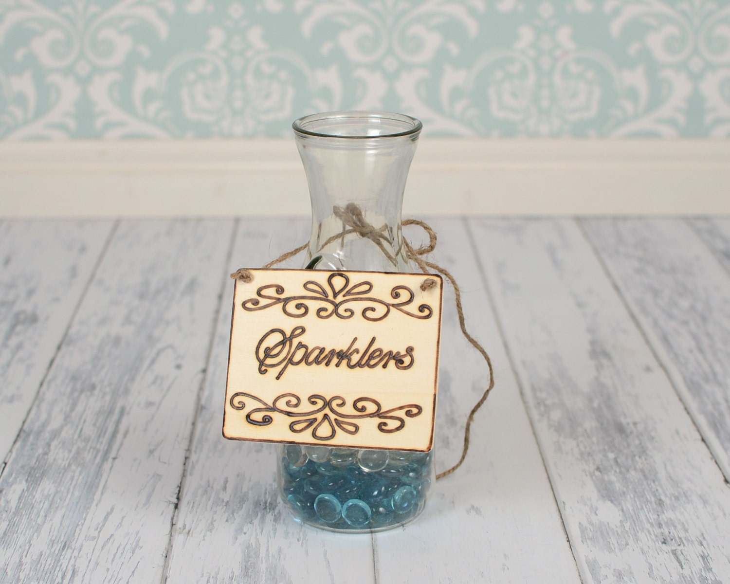Rustic Wedding "Sparklers" Sign (4 x 5") for Your Rustic, Country, Shabby Chic Wedding- Ready to Ship