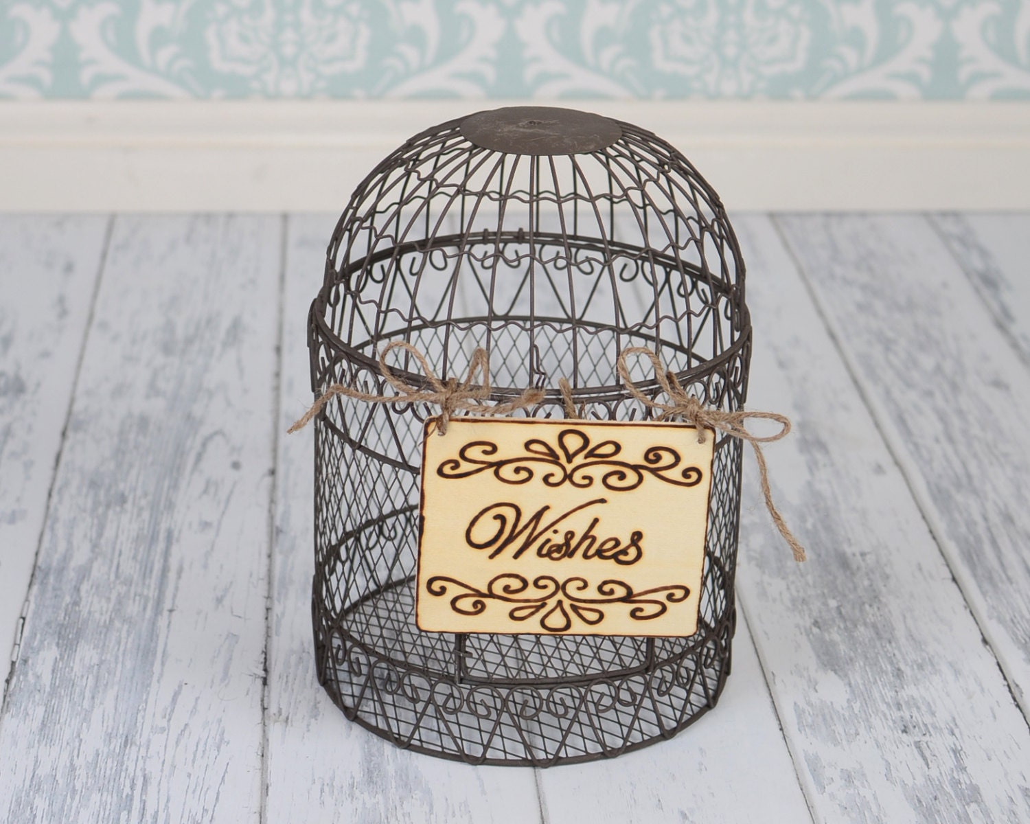 Rustic Wedding "Wishes" Sign (4 x 5") for Your Rustic, Country, Shabby Chic Wedding- Ready to Ship