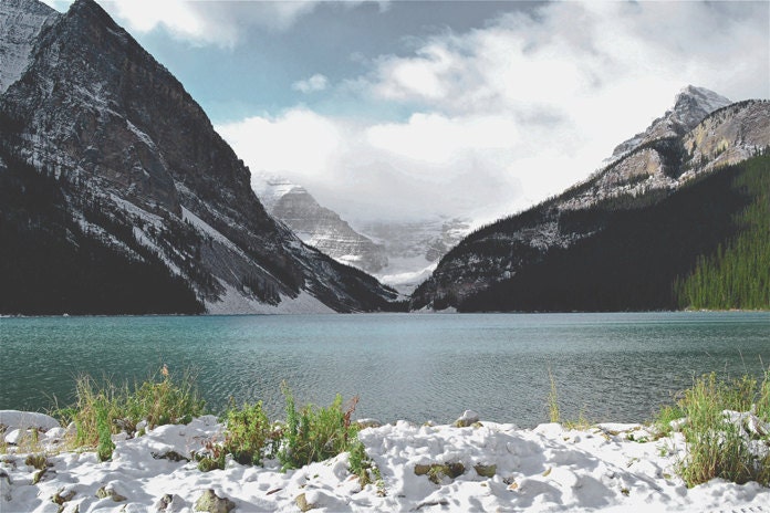 Lake Louise Photography Print 11x14 Fine Art Banff Canadian Rockies Winter Turquoise Mountain Landscape Photography Print.