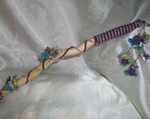 RESERVED - Amethyst and Willow  - Flower Garden Wand   - S&H Included