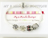 Princess Daddy's Little Girl Mom European Style Charm Bracelet Love Crown Pink Family Crystal Heart Silver Birthday Gift Childs