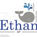 Children Wall Decal Baby Whale with Personalized Name Vinyl decal