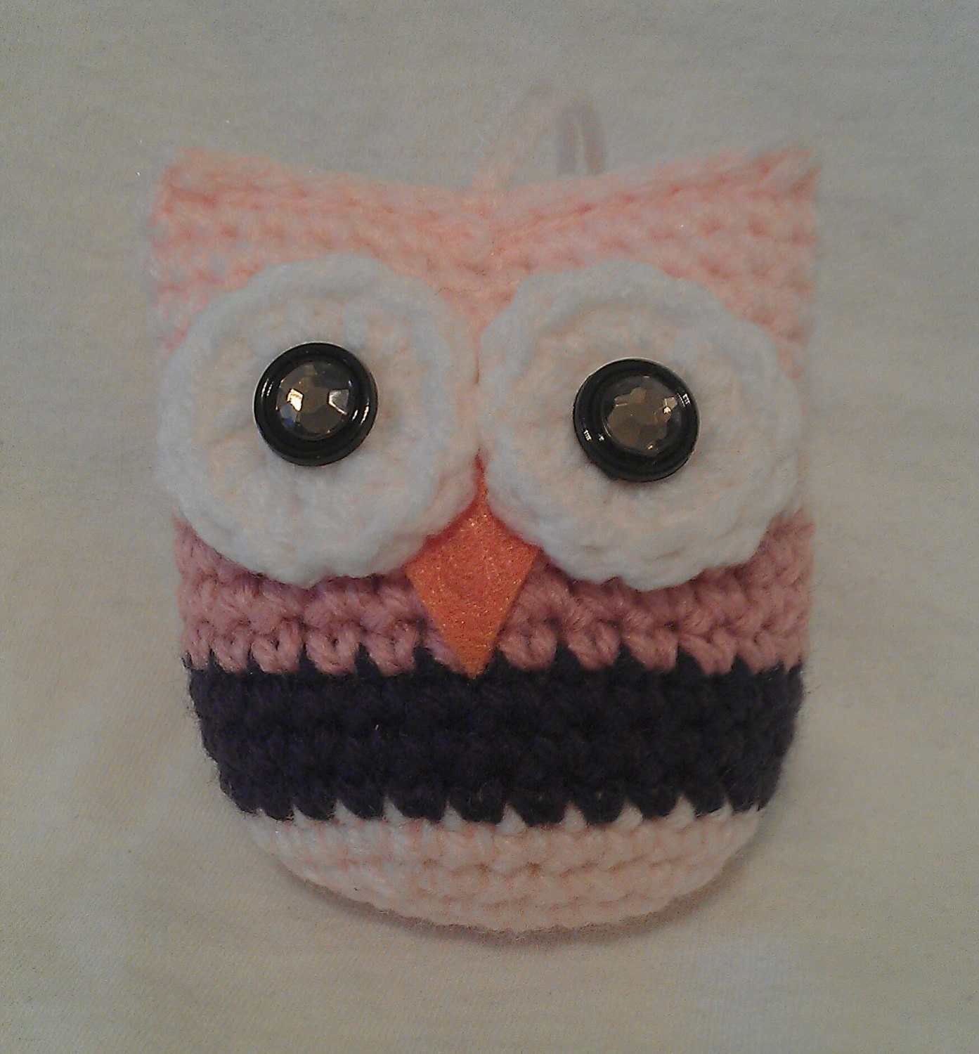 Hanging Crocheted Owl (Pink/Rose/Brown)