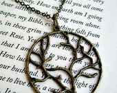 SALE Tree necklace- Family tree Necklace - Antique bronze tree necklace- Round tree necklace - Nature- Fashion- Tree of life necklace