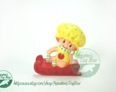 Strawberry Shortcake 1980s Toy Apple Dumplin on Sled Mini