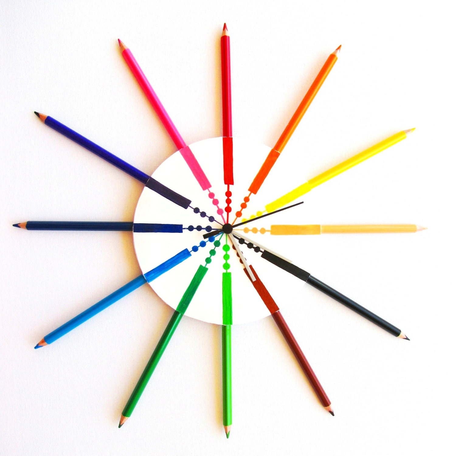 Children pencil wall clock, modern wall clocks, cool clocks, kids clocks contemporary clocks