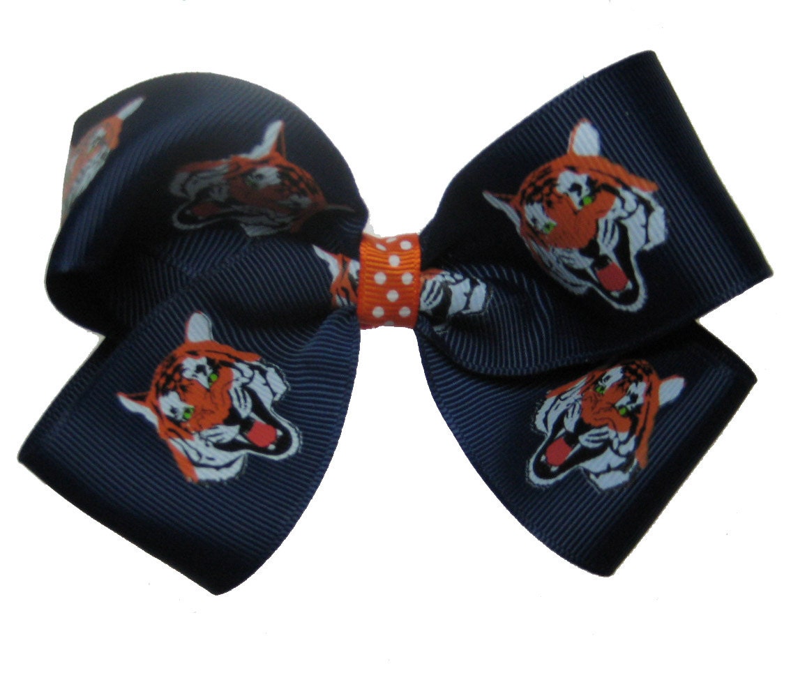 Large Auburn Tigers War Eagle Hair Bow