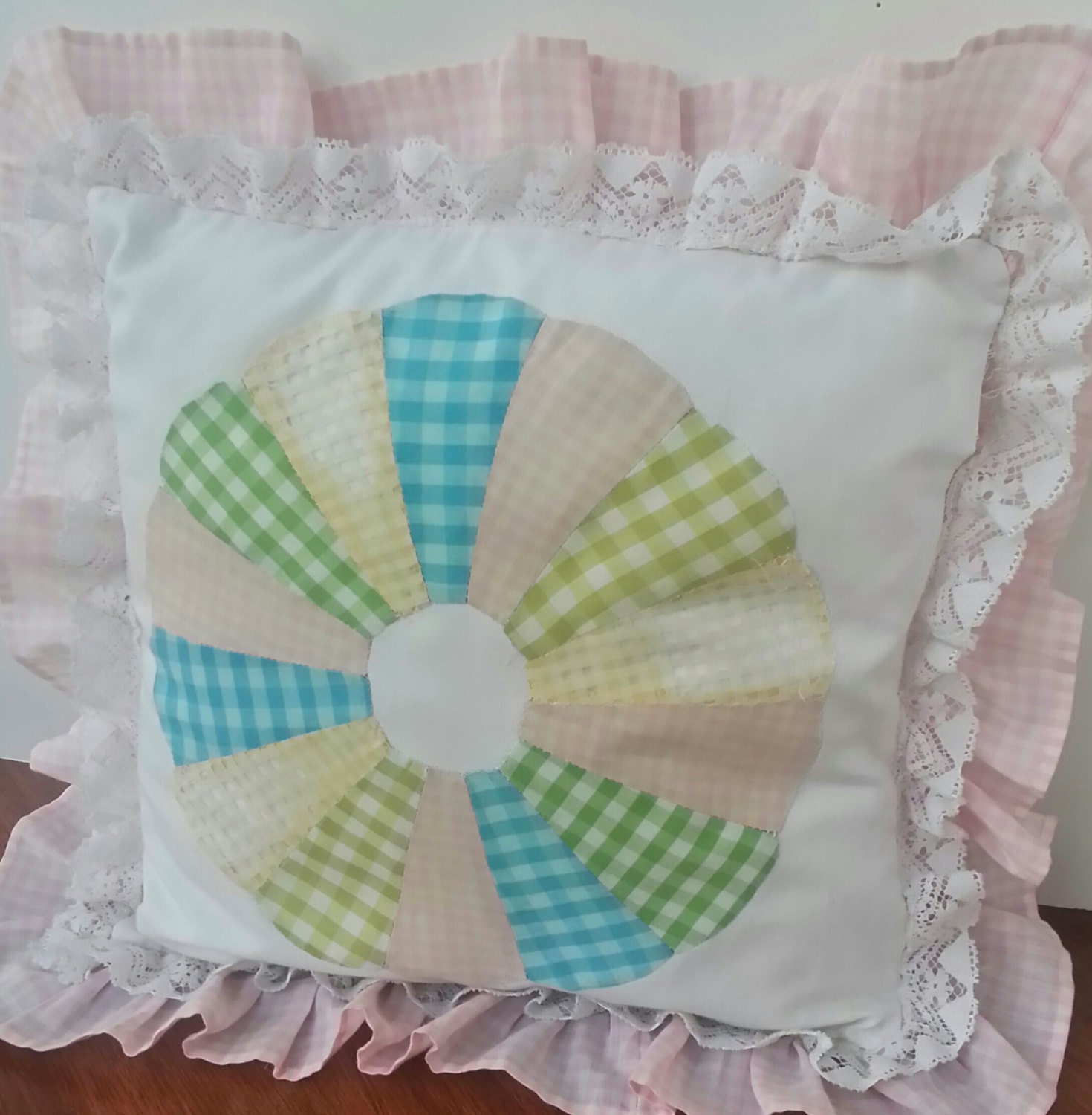 Vintage Pastel Gingham pillow