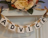 Wedding Advice for the Bride and Groom Banner- Mini Wedding Birdcage Sign- Advice Suitcase Sign- You Pick The Colors