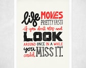 Ferris Bueller's Day Off - A3 Art Print - typographic print, typography poster, hand lettering, wall quote, inspirational quote, wall art