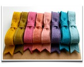 2 Wool Felt Bow French Barrettes // 15% Discount // LoftFullofGoodies