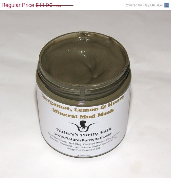 Memorial Day SALE Bergamot, Lemon and Honey Dead Sea Mineral Mud Mask