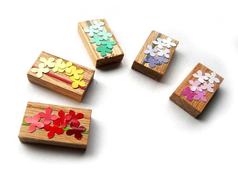 One of a kind Pendant - Flowers / Blossoms Wooden Charm