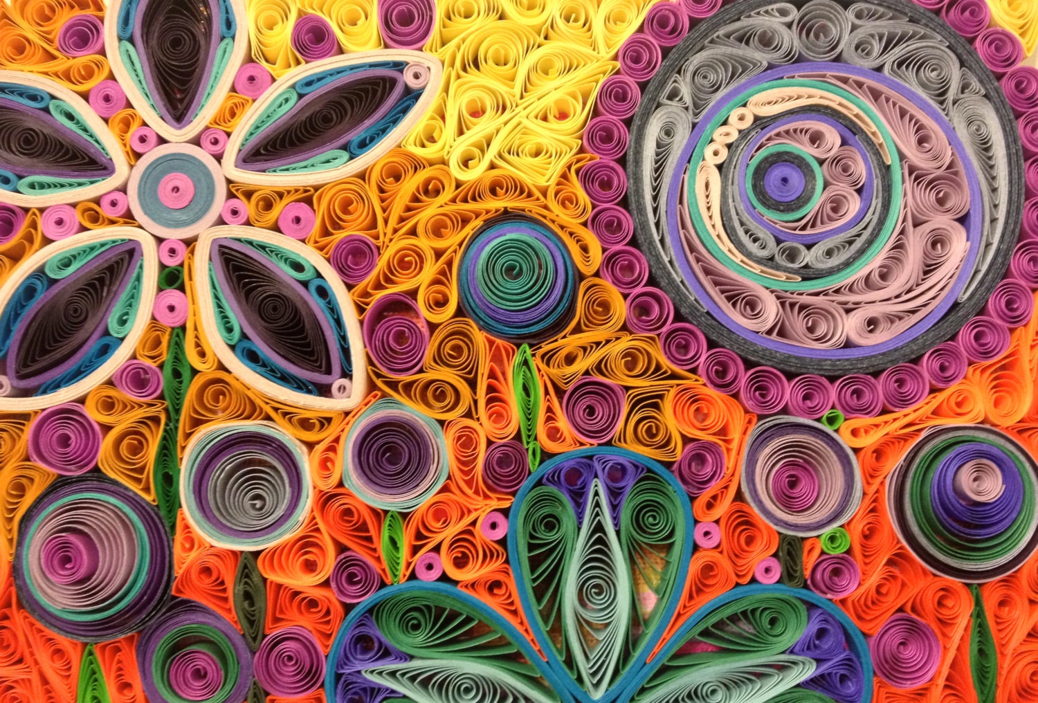 Flowers- Hand Rolled Paper Quilled Fine Art - Original Quilled Work