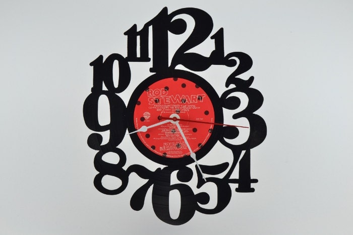 Retro Wall Clock vinyl record album (artist is Rod Stewart)