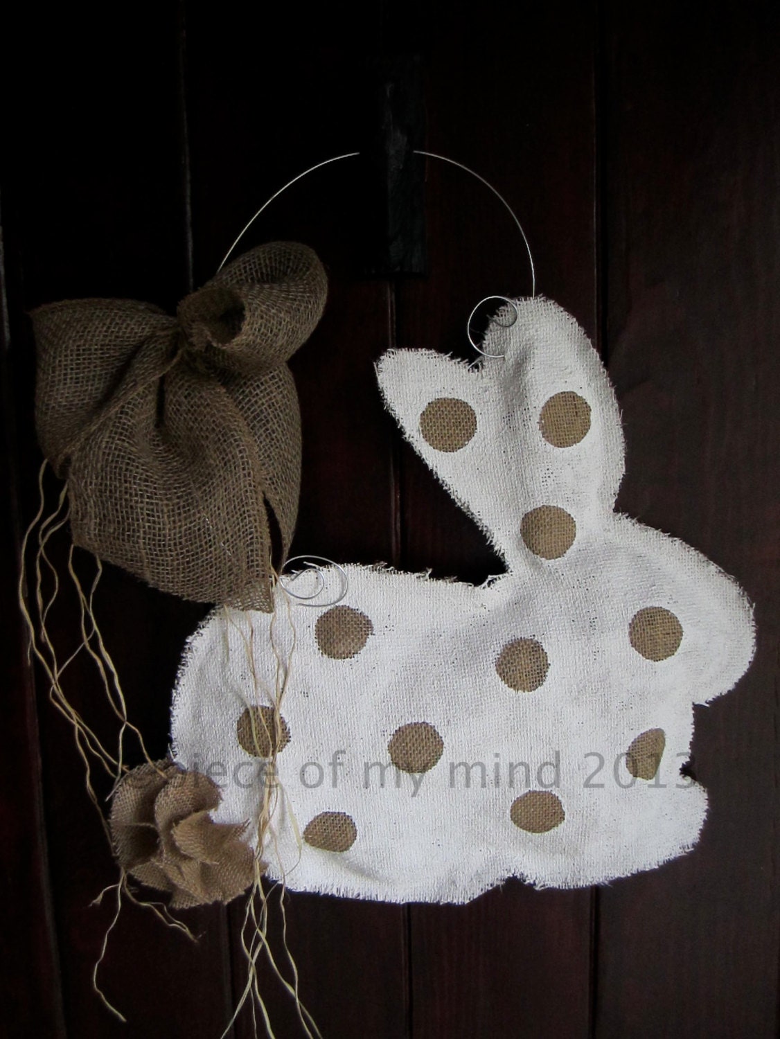 Burlap Door Hanger Bunny with Tail
