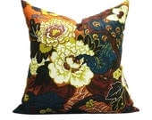Schumacher Shanghai Peacock pillow cover in Cinnabar - 20 x 20